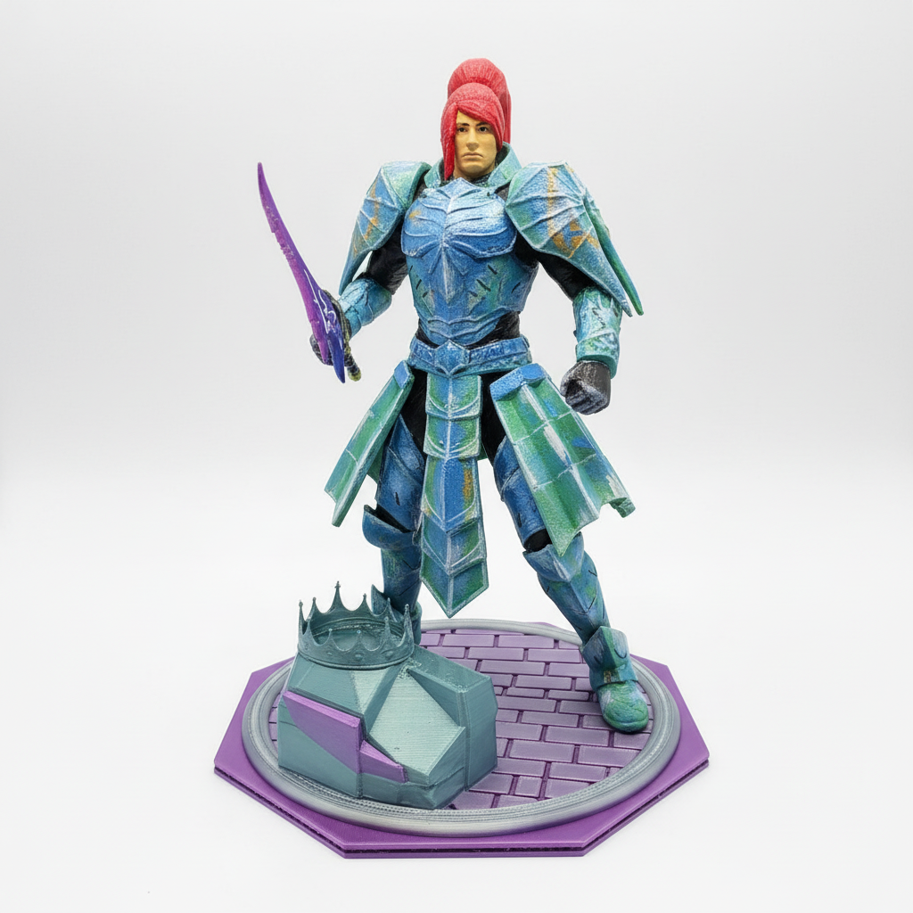 Warrior Trophy with Blue Steel Armour